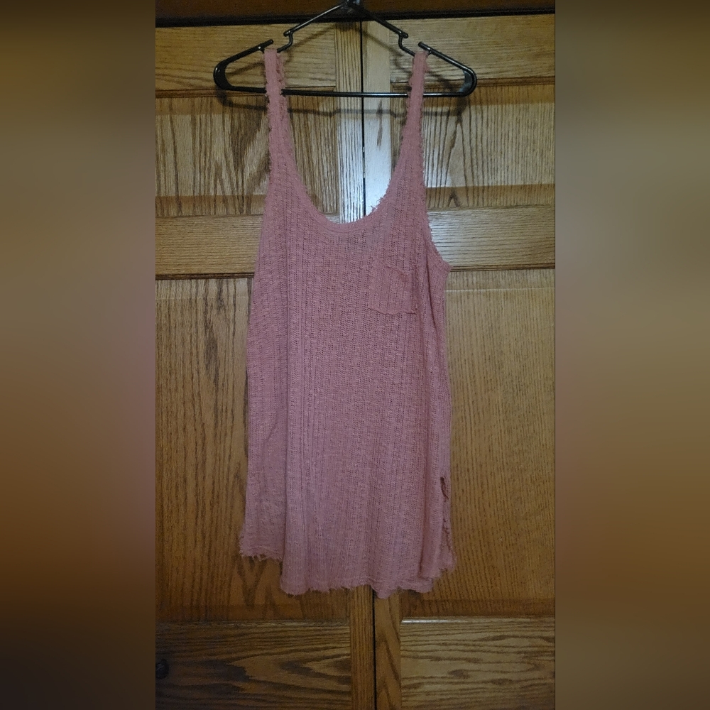 Pink Sleeveless Textured Top